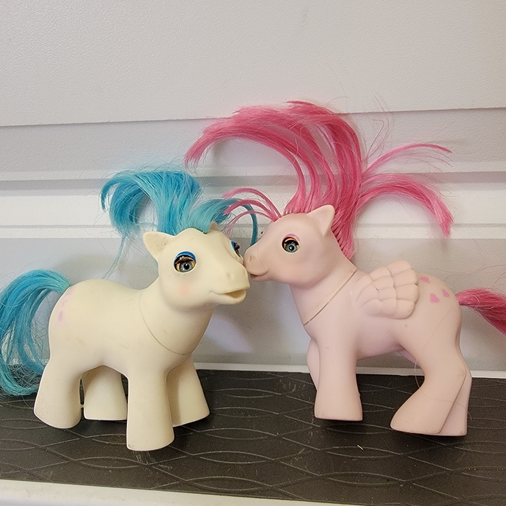 2-Vtg My Little Pony G1 Beddy Bye Eyes Baby Heart 1986 Hong Kong